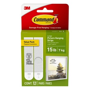 Command Picture Hanging Strips (12 Sets of Strips) White - 1 of 4