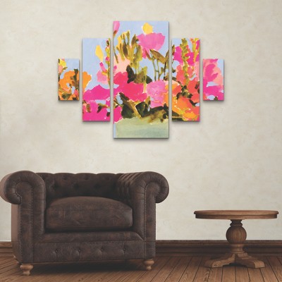 Victoria Barnes Colorful Abstract Floral Canvas Print Set
