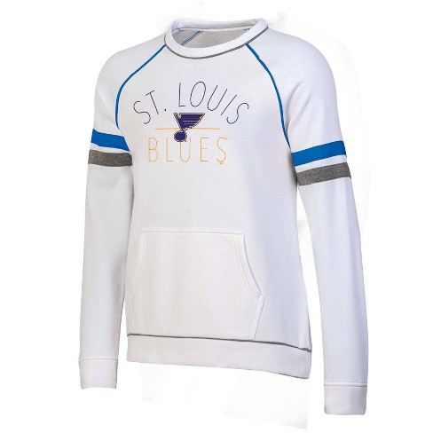 Reebok Size S St. Louis Blues Hockey Blue Pullover Sweatshirt Hoodie  Drawstring