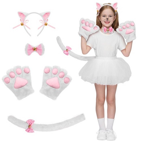 Syncfun 5 Pcs Kitten White Kitty Cat Halloween Costume Accessories For Adult Kids Cosplay Halloween Party Dress Up Target
