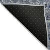 Denim Blue And Navy Blue Floral Washable Indoor Outdoor Area Rug - 4 of 4