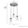 Hunter Fans 12.5" Vidria Ceiling Light Brushed Nickel Finish - Modern Pendant Cluster with 3 Glass Lights for Indoor Use - 4 of 4