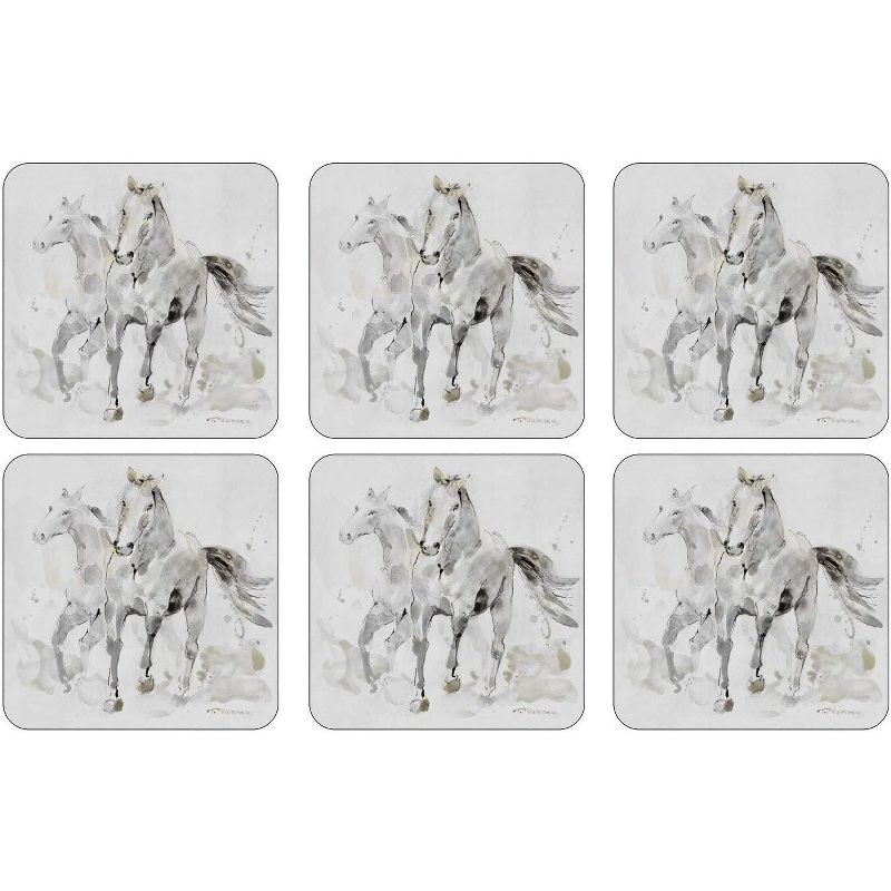 Pimpernel Spirited Horses Coasters, Set of 6, Cork Backed Board, Heat and Stain Resistant, Drinks Coaster for Tabletop Protection, 5 of 6
