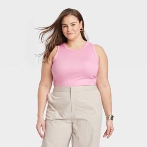 Women's Slim Fit Ribbed Tank Top - A New Day™ - 1 of 3
