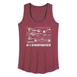 Women's - Star Wars - The Mandalorian N1 Starfighter Graphic Racerback Tank - 1 of 4