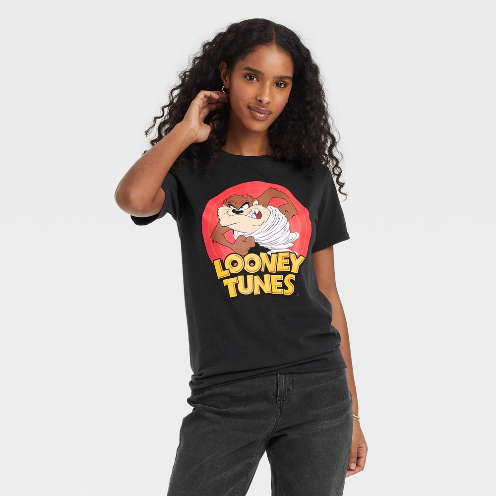 XXL, Women's Looney Tunes Taz Short Sleeve Graphic T-Shirt - Charcoal Gray 