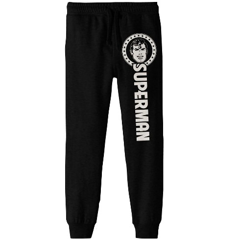 Superman Character Portrait Boy's Black Jogger Pants - image 1 of 3