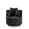 Velvet Swivel Chair with Button Tufted Design and 3 Pillows - 2 of 4
