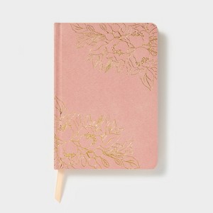 192pg Ruled Journal Pink and Gold Foil - Threshold™: Velvet Hard Cover, 5x7 Inches, College Ruled, 192 Pages - 1 of 3