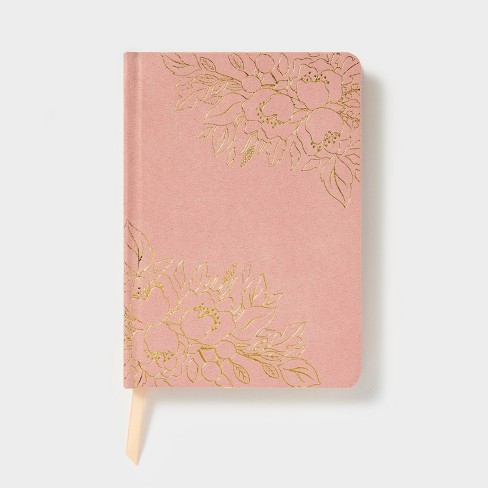 192pg Ruled Journal Pink and Gold Foil - Threshold™: Velvet Hard Cover, 5x7 Inches, College Ruled, 192 Pages - image 1 of 3