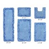 Shaggy Border Collection 5-Piece Bath Rug Set 100% Cotton Tufted Weave Ruffle Border Pattern Bathroom Rug for Machine Washable Bathmat - 2 of 4