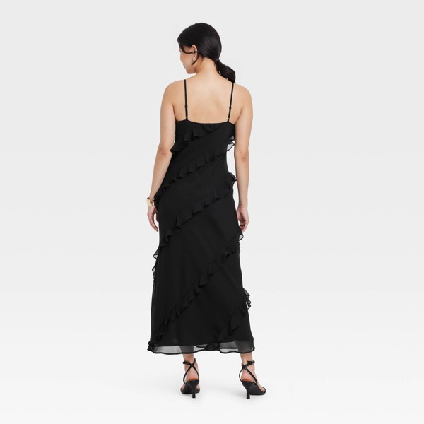 Vestido maxi tipo slip con volantes y sin mangas para mujer - A New Day™ 2