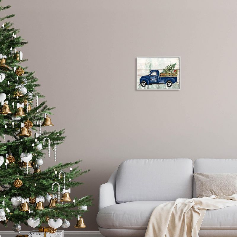 Stupell Industries Merry Christmas Blue Holiday Truck Framed Giclee Art, 3 of 6