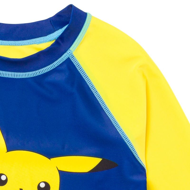 Pokemon Pikachu UPF 50+ Rash Guard Swim Shirt Little Kid to Big Kid, 5 of 8