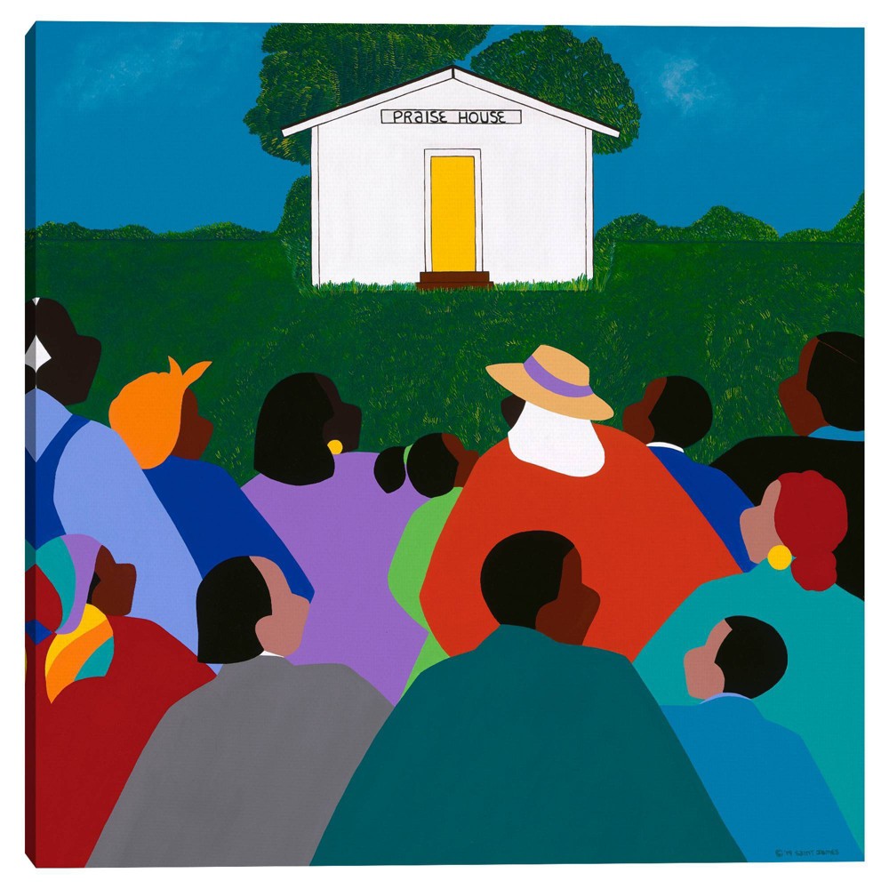 Photos - Other Decoration 35" x 35" Chasing Sense Gullah Islands by Synthia Saint James Canvas Art Print - Masterpiece Art Gallery: Indigenous Culture