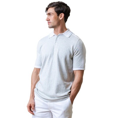 Hope & Henry Mens' Organic Short Sleeve Sweater Polo