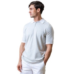 Hope & Henry Mens' Organic Short Sleeve Sweater Polo - 1 of 4