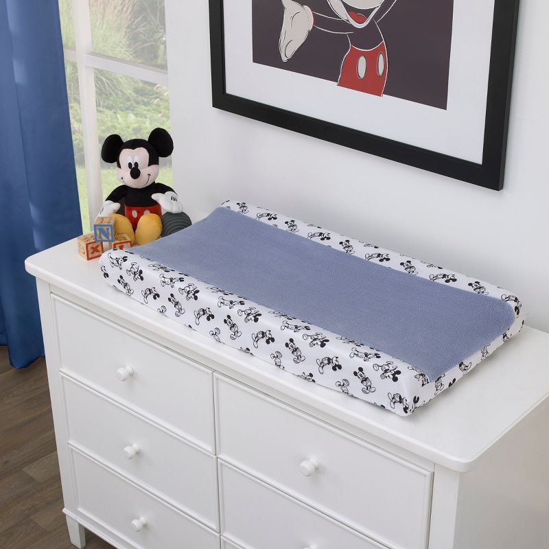 Disney Mickey Mouse - Timeless Mickey Super Soft Baby Blue Changing Pad Cover, 2 of 4