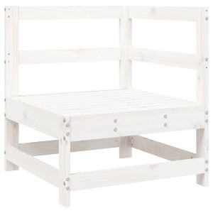 vidaXL Garden Corner Sofa White Solid pinewood, Plywood Medium Modular - 1 of 2