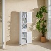 Scandinavian-Style Freestanding Tall Bathroom Cabinet with Shutter Doors & Drawer - 66.9" - White - image 3 of 4