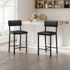 Set of 4 Bar Chair  with Thick Cushion, Backrest and Footrest for Dining Room, Kitchen Island Counter Chair - 2 of 4