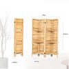 Natural Color Four-Panel Wooden Room Divider with Stand & Shelf - image 3 of 4