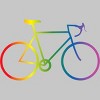 Adult Design By Humans Rainbow Bike Cyclist Pride By Bonganva T-Shirt - 2 of 2