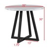 5 Piece Dining Table Set with 4 Upholstered Chairs, Dining Set Modern Table and Chair Set, White+Black-ModernLuxe - 4 of 4