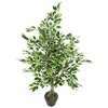 Northlight Artificial Variegated Ficus Leaf Potted Plant - 47" - 4 of 4