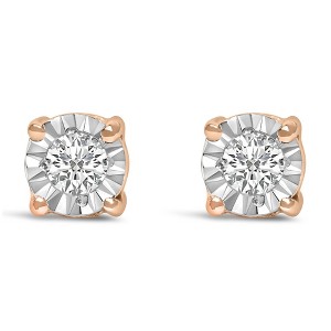 Silver 1/10 Cttw Round Lab Grown Diamond Miracle-Set Stud Earrings - 1 of 4