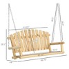 CAVINAS Striped 2-Seat Patio Porch Swing,Wooden Hammock Swing Bench,Outdoor Swing for Deck,Patio,Garden&Backyard,440LBS Capacity,Natural - 4 of 4