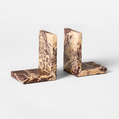 Decorative Set 2 Levanto Bookends - Threshold™ designed with Studio McGee: Elegant Marble, Spot Clean, 5" Height
