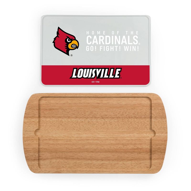NCAA Louisville Cardinals Parawood Billboard Glass Top Serving Tray, 3 of 4