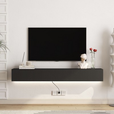 NicBex 69" Floating TV Stand with 16 Color LEDs Modern Entertainment Center Media Console for Living Room, Bedroom
