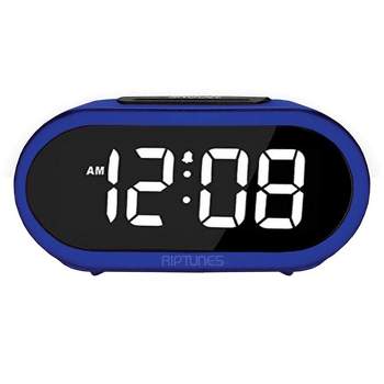 Riptunes Digital Alarm Clock with 5 Alarm Sounds - Blue