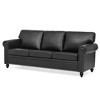 VYNXARIA The Luxurious Three-Seat Sofa Chair that Combines Elegance and Comfort, Adorned with Silver Nailhead Trim£¬Black - 4 of 4