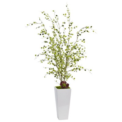 Nearly Natural 45-in Night Willow in White Planter