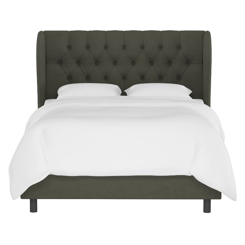 Skyline Furniture Tufted Velvet Upholstered Wingback Bed, 1 of 9