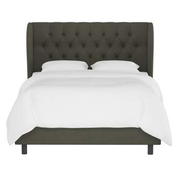 Skyline Furniture Tufted Velvet Upholstered Wingback Bed