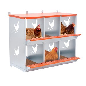 BABYYER Metal Chicken Nesting Box, Wall Mount with Vented Coop Equipment for Hens, Ducks and Poultry, Easy Egg Collection and Assembly - Orange - 1 of 4