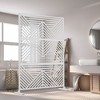 46.8in.W x 71.37in.H White Mountain Shape Galvanized sheet Outdoor Garden Screen Decorative Art Panel - 4 of 4