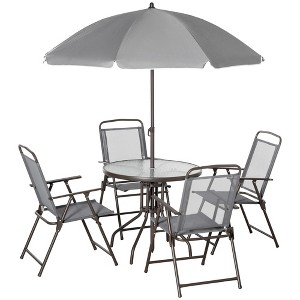 PAGED Patio Dining Set Outdoor Table and Chairs with Glass Table and Umbrella for Outdoor, Garden, Backyard - 1 of 4