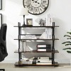 MaseiKar 4-Tier Bookshelf, Rustic Bookcase Shelf for CDs/Movies/Books, Home Office Bookcase Shelf Storage Organizer, Modern Book Shelf for Bedroom - 4 of 4