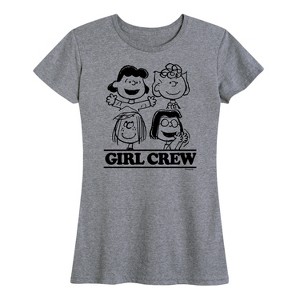 Women's - Peanuts - Lucy Sally Peppermint Patty Girl Crew Short Sleeve Graphic T-Shirt - 1 of 4