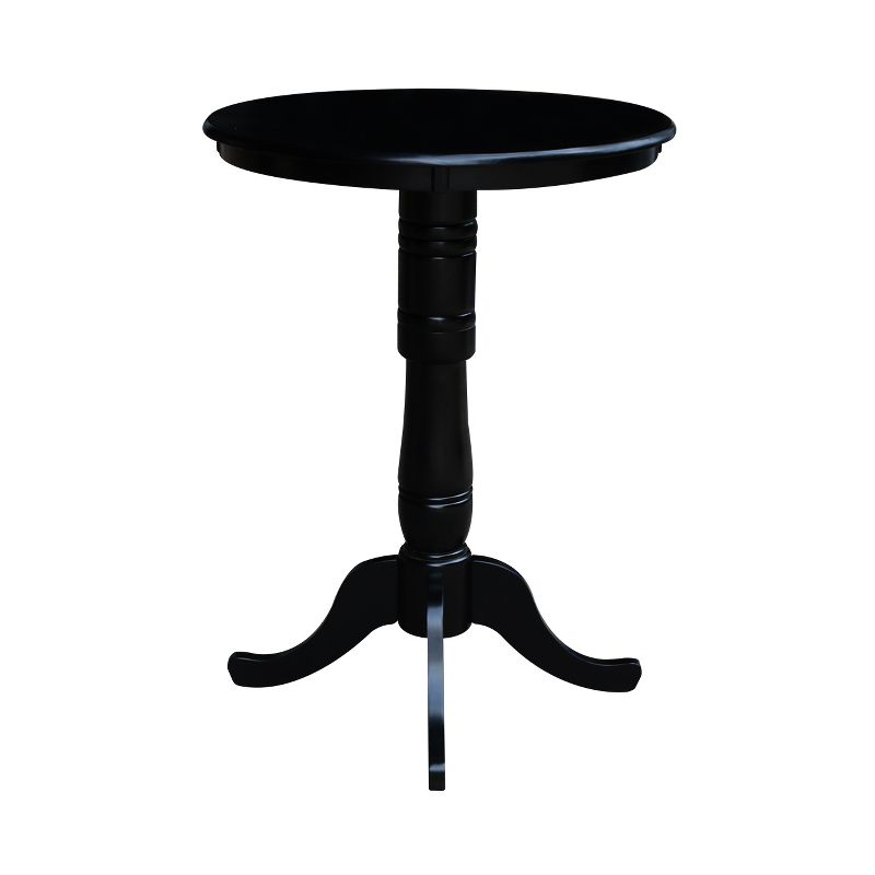 30" Round Top Pedestal Height Table Black - International Concepts, 3 of 6