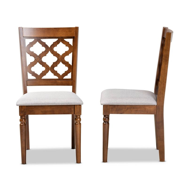 2pc Ramiro Fabric and Wood Dining Chairs Set - Baxton Studio, 4 of 9