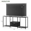 GustoWave Modern TV Stand, 46.1" Entertainment Center with LED & Storage Shelves, Black - 2 of 4
