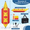 Costway 3-Person Inflatable Banana Boat with Boating and Water Sports Electric Air Pump - 3 of 4