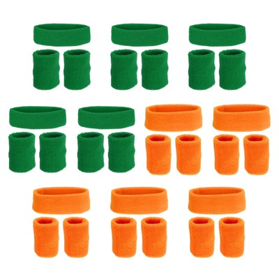 Unique Bargains Terry Cloth Sports Athletic Gym Working Out Headband Wristband Sweatband 10 Sets