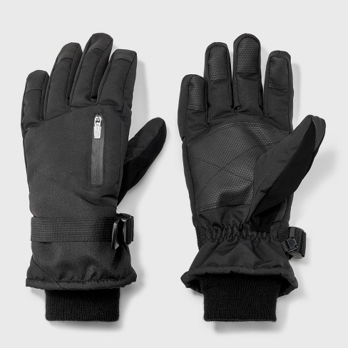 Zero Warm Unisex Snow Ski Gloves Waterproof Black/Gray Size Large